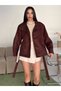 Women's Button-Up Imported Premium-Quality Designer Suede Jacket - 2