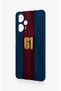 Poco F5 Compatible Burgundy Blue Patterned Silicone Case - 4