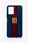 Vivo Y21 Compatible Burgundy Blue Patterned Silicone Case - 2
