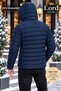 Men's Hooded Puffer Jacket – Navy Blue - 3