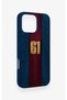 iPhone 16 Pro Max Compatible Burgundy and Blue Patterned Silicone Case. - 3