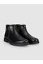 Genuine Leather Dark Black Zippered Men's Boots. - 2