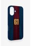 iPhone 16 Compatible Burgundy and Blue Patterned Silicone Case. - 3