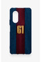 Huawei Nova 9Se Compatible Burgundy Blue Patterned Silicone Case. - 2