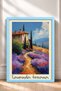 Tuscany Lavender Fields and Service Trees Framed Painting, Italy Poster, Wall Decor, Itp107. - 3