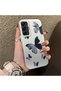 Samsung Galaxy A25 Compatible Black and Gray Butterfly Print Protective Case, with Impact Protection.