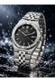VANTIER SD1432 Men's Analog Watch with Black Dial and Silver-Tone Stainless Steel Bracelet - 5