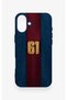 iPhone 16 Plus Compatible Burgundy and Blue Patterned Silicone Case. - 2