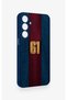 Samsung A55 Compatible Burgundy Blue Patterned Silicone Case. - 3