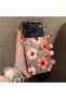 iPhone 17 Pro Max Compatible Pink Protective Case with Large Floral Print, Impact Protection.