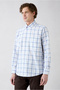 Long Sleeve Regular Fit Plaid Buttoned Collar Pocketed Cotton Easy-Iron Shirt - 3
