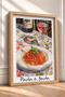 Pasta & Basta Pink Wine Spaghetti Framed Painting Italy Poster Living Room Kitchen Wall Decor Itp099 - 2