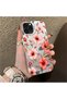 iPhone 11 Pro Max Compatible, Pink Protective Case with a Large Floral Print, Offering Impact Protection.