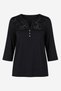 Women's Black Front and Back Lace Detailed Buttoned Long Sleeve Blouse - 7