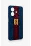Oppo A3 Compatible Burgundy and Blue Patterned Silicone Case. - 3