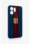 Oppo Reno 14F Compatible Burgundy and Blue Patterned Silicone Case. - 3