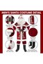 8PCS Adult Deluxe Velvet Santa Claus Costume Set, Christmas Men's Deluxe Santa Suit, Santa Claus Suit Outfit for Men in Christmas Holiday - 3
