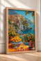 Go to Italy, Lemon-Themed Coastal Village Framed Painting, Italy Poster, Wall Decor, Itp126. - 2