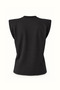 Black Blouse with Stone Detail Pads - 4