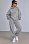 Hoodie Tracksuit 2-Piece Set with Ruffled Top and Bottom, Lightning Print