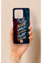 Reeder S71 Compatible Wavy Burgundy and Blue Patterned Silicone Case.