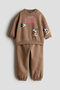 2 Parçalı Baskılı Sweatshirt Set