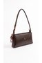 Women's Scarf Detailed Baguette and Shoulder Bag with Zipper Interior Compartment, Handbag and Clutch Bag