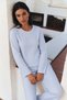 Women's Striped Regular Fit Stylish Blue Pajama Set.