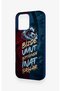 Wavy Burgundy and Blue Patterned Silicone Case Compatible with iPhone 16 Pro Max. - 4