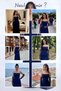 Women's Long Evening Dress with Lace Details and Sleeves, Available in Brown, White, Ecru, Navy Blue, and Mint Green. - 8