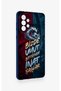 Samsung A73 Compatible Wavy Burgundy and Blue Patterned Silicone Case. - 3