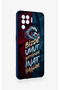 Wavy Burgundy and Blue Patterned Silicone Case Compatible with Oppo Reno 5 Lite. - 3