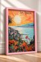 La Spezia Sunset and Palm Trees Framed Painting, Italy Poster, Living Room, Kitchen, Wall Decor, Itp140. - 2