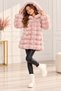 Girls' Plush Fur Coat, Hooded, Zippered, with Pom-Poms, Soft Textured, Thick Winter Jacket. - 2