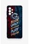 Samsung A73 Compatible Wavy Burgundy and Blue Patterned Silicone Case. - 2
