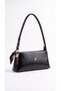 Women's Scarf Detailed Baguette and Shoulder Bag with Zipper Interior Compartment, Handbag and Clutch Bag