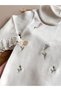 Minimal Floral Embroidered Long-Sleeved Bodysuit and Pink Pants Set with Fishtail Detail. - 4