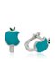 Silver Turquoise Apple Children's Earring - 4