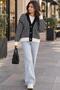New Season Women's Houndstooth Pattern V-Neck Buttoned Oversized Knit Cardigan - 5
