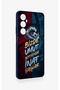 Realme C65 Compatible Wavy Burgundy and Blue Patterned Silicone Case. - 3