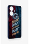 Realme C55 Compatible Wavy Burgundy and Blue Patterned Silicone Case. - 3