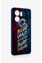 Oppo Reno 13F Compatible Wavy Burgundy and Blue Patterned Silicone Case. - 3