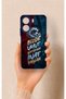 Redmi 13C Compatible Wavy Burgundy and Blue Patterned Silicone Case.