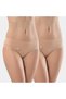 Women's Elastic Waistband Lycra 2-Piece Cotton Bikini Briefs 955/Tan