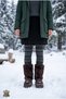 Kate Women's Boots, Outer Fur, Folded Design, Fur Lining, Genuine Leather Suede. - 3