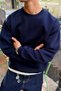 Puffer Navy Blue Boxy Fit Sweatshirt - 2