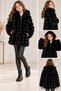 Girls' Plush Fur Coat, Hooded, Zippered, with Pom-Poms, Soft Textured, Thick Winter Jacket.