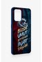 Oppo-A74 Compatible Wavy Burgundy Blue Patterned Silicone Case - 3