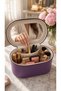 Large Capacity Makeup and Accessory Organizer Box with Mirror |   Leather-Look Organizer 27*14*14 Purple - 4