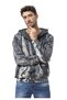 Men's Zippered Hooded Washed Patterned Sweatshirt Jacket Cl594 - 2